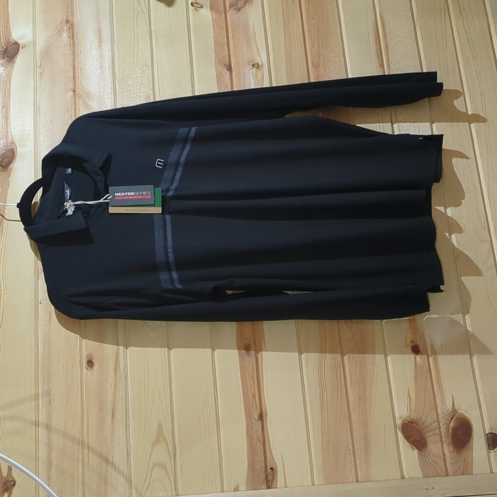 New Men's Travis Mathew Long Sleeve Performance Golf Polo black large